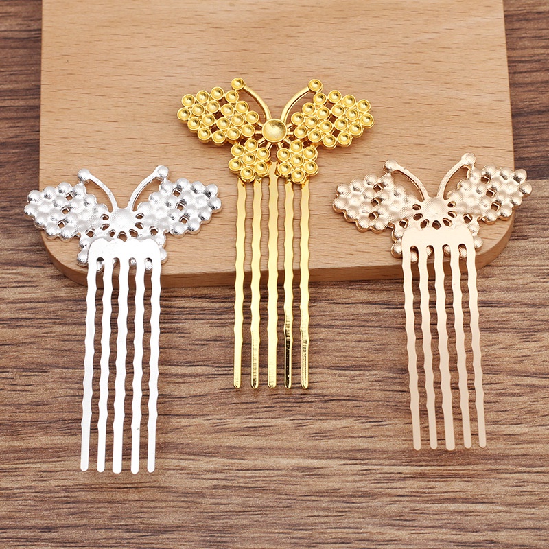 1 cài tóc đúc họa tiết bươm bướm 65*42mm nguyên liệu làm trâm làm trang sức cổ trang
