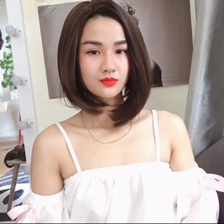 Tóc giả nguyên đầu hai mái ngôi lệch