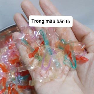 100 gam thun cột tóc bản to (đen/màu/trong/nhũ)