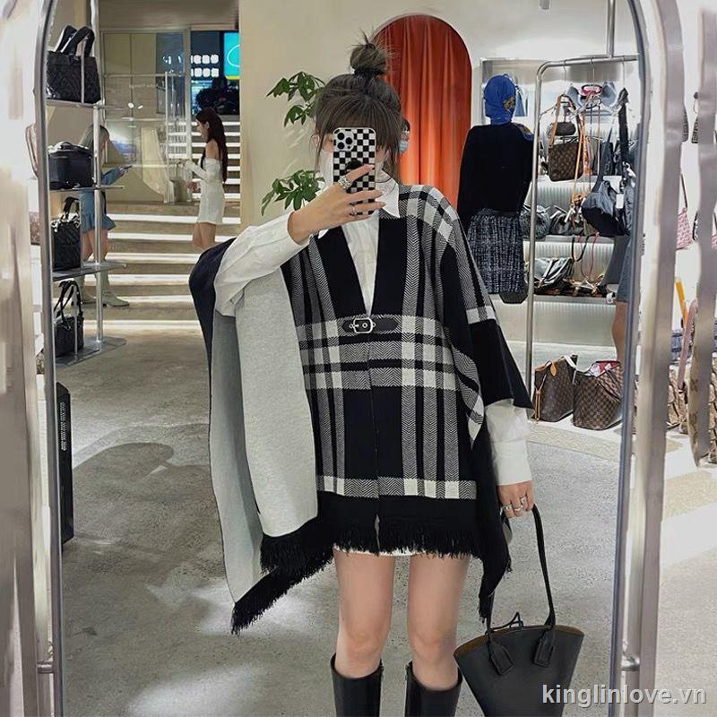 ✑Áo khoác cardigan hai mặt dáng rộng họa tiết kẻ sọc thời trang mới | BigBuy360 - bigbuy360.vn