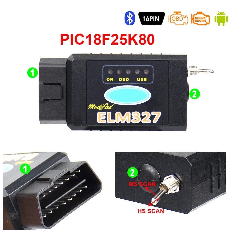 Chip Điện Tử elm327 usb v1.5 ftdi ft232rl + pic18f25k80 Cho ford hs can / ms can elm 327 bluetooth obd2