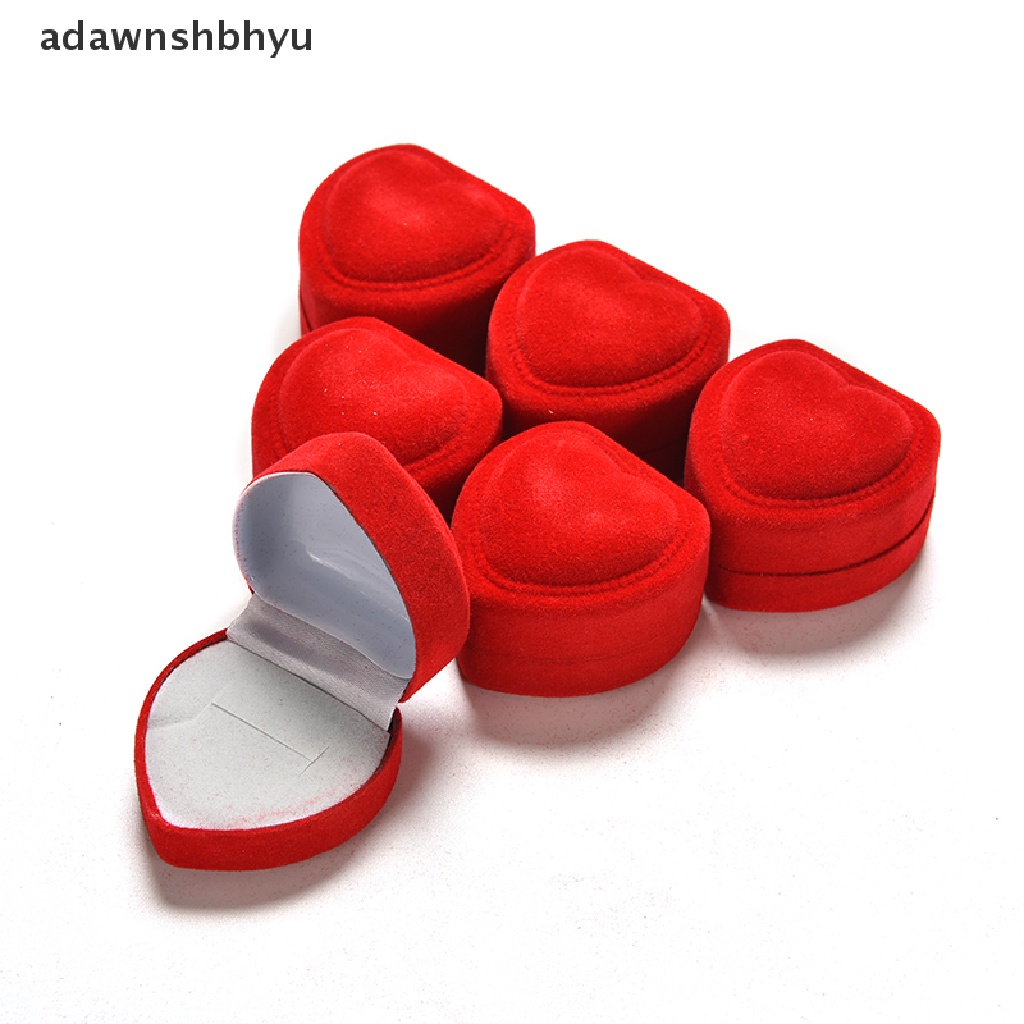 [adawnshbhyu] Chic Heart Shaped Ring Box Red Love Heart Storage Box Jewelry Box Display Box .