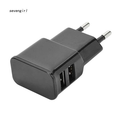 Adapter sạc hai cổng 5V 2A ổ cắm EU dành cho iPhone Samsung iPad iPod