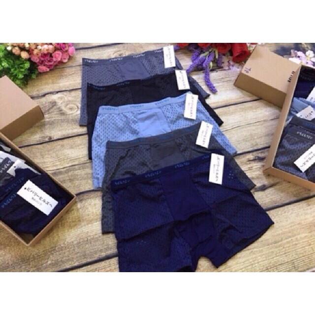Sét 5 Quần Lót Đùi m.u.ji Thông Hơi + Size XL XXL 3XL