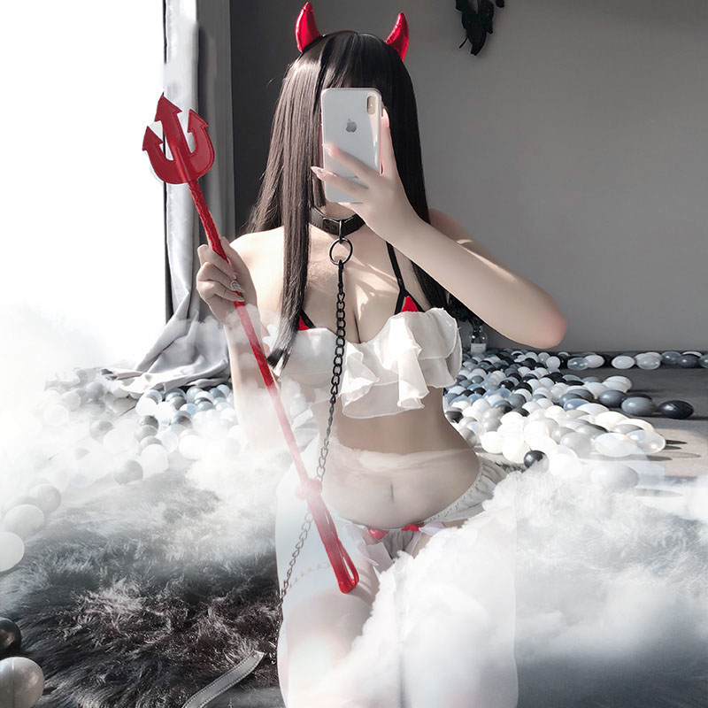 Set Đồ Lót 3 Món LEOSOXS Hóa Trang Cô Gái Ác Quỷ Thời Trang Gợi Cảm Cho Nữ
