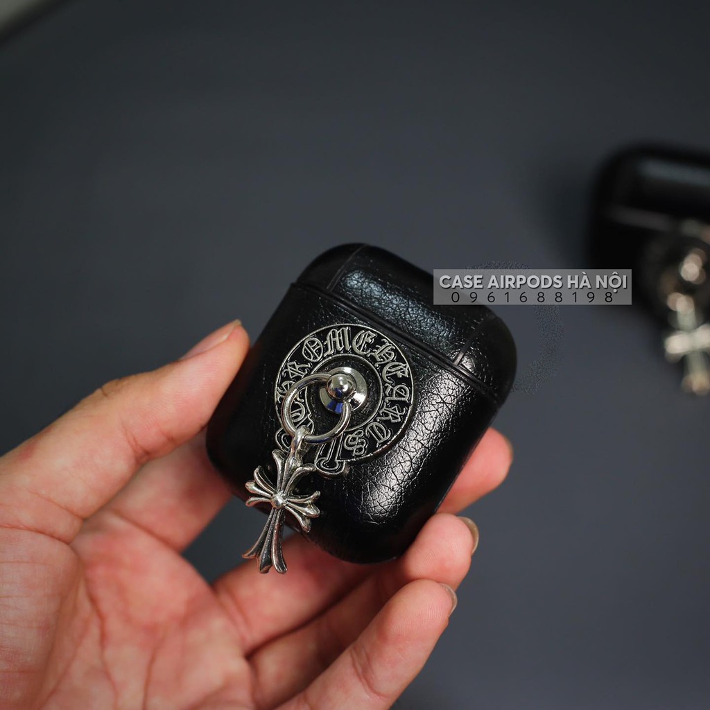 Case Airpods - Vỏ Đựng Airpods 1/2/Pro/airpods 3 - Da Chrome Hearts