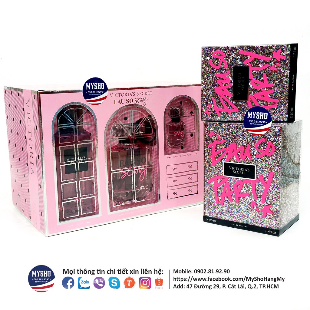 Big sale Nước hoa Victoria Secret Very Sexy, Bombshell, Scandalous, Eau So Sexy, Heavenly, Tease - USA, bộ 100ml | Thế Giới Skin Care
