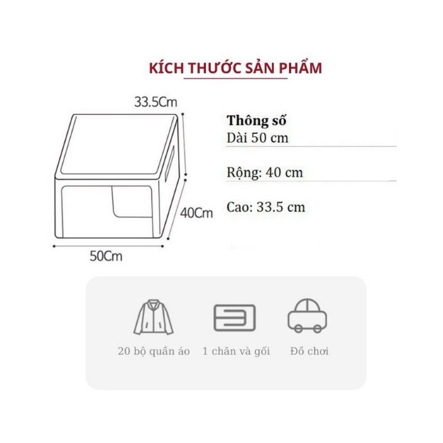 [❌GIÁ SỈ❌] Túi Đựng Quần Áo Chăn Màn Khung Thép Vải Oxford Cỡ Lớn 66L 88306