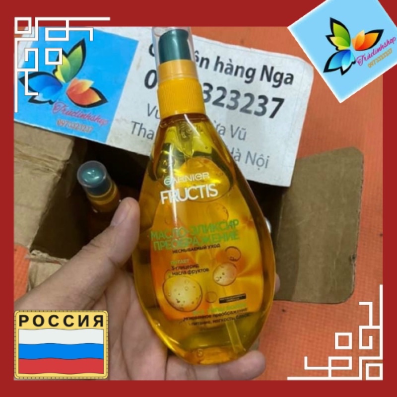 Tinh dầu xịt dưỡng tóc Garnier Fructis phục hồi tóc khô chẻ ngọn khô mềm mượt tóc 150ml nga