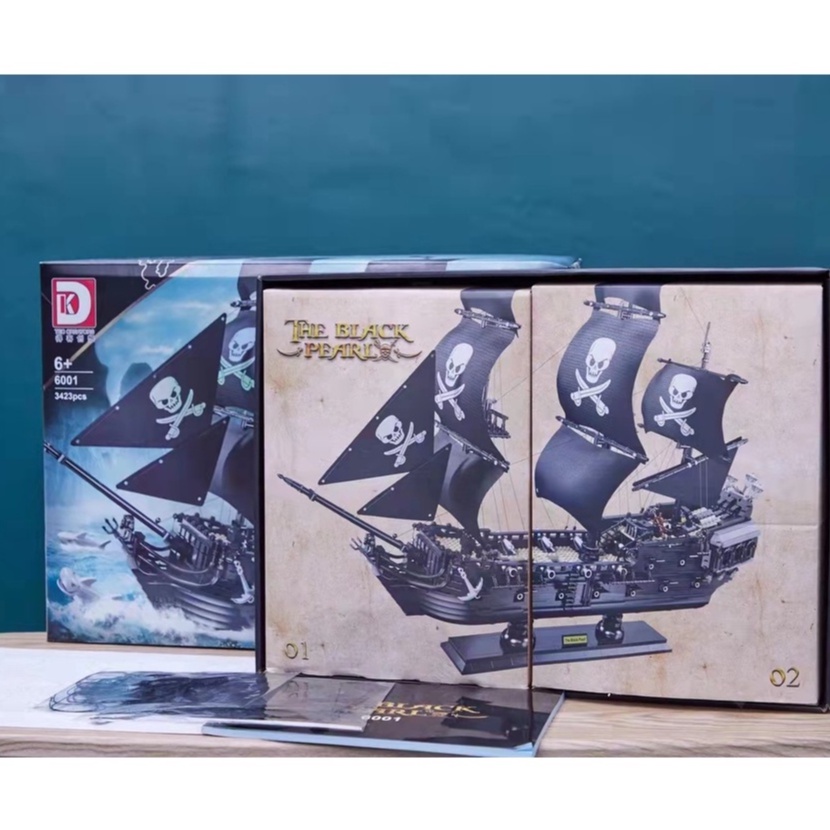 Đồ chơi lắp ráp mô hình Moc Pirates Caribean DK 6001 Black Pearl thuyền cướp biển Ngọc trai đen 3423 chi tiết