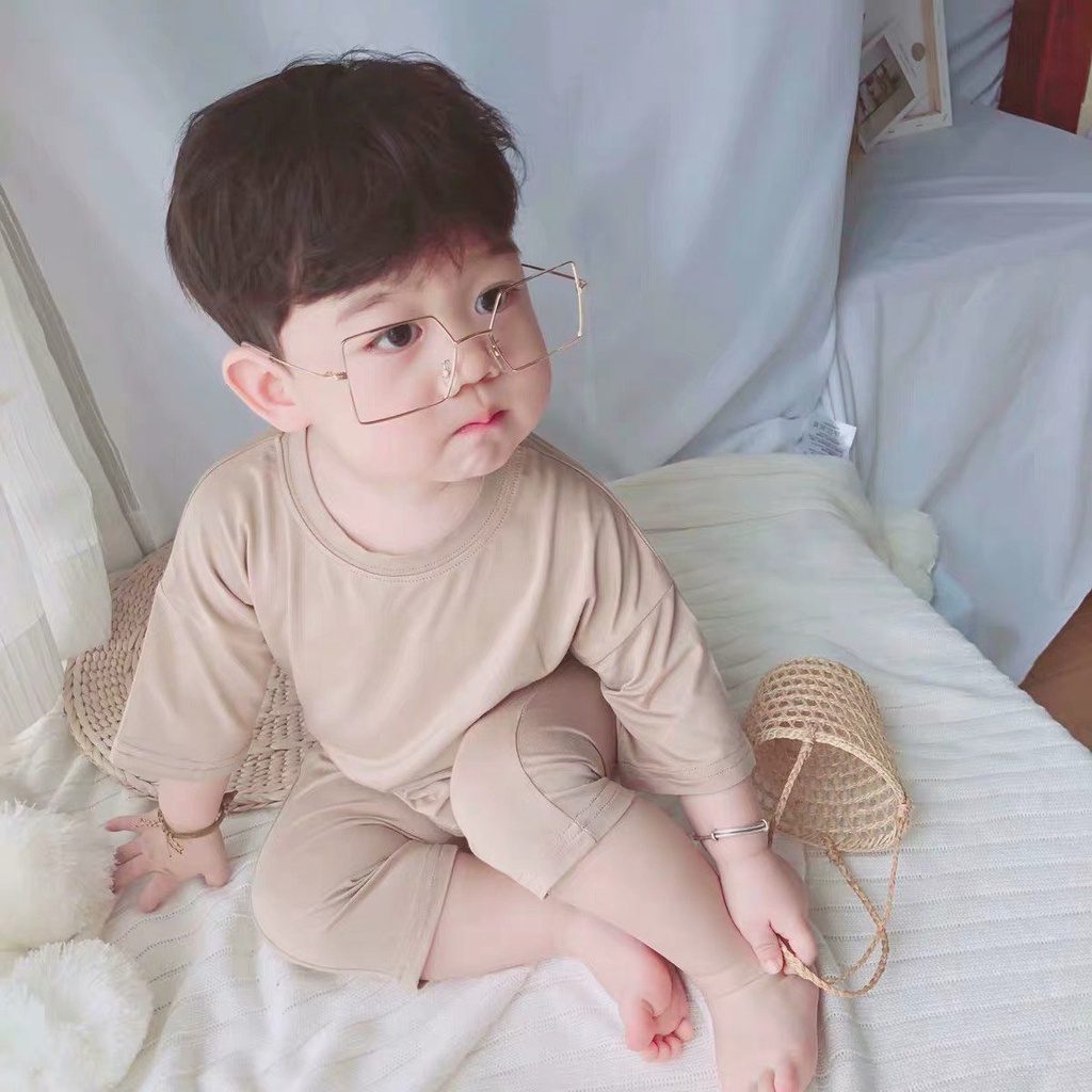 Đồ bộ quần áo dài tay cho bé chất thun lạnh chạy viền AM758