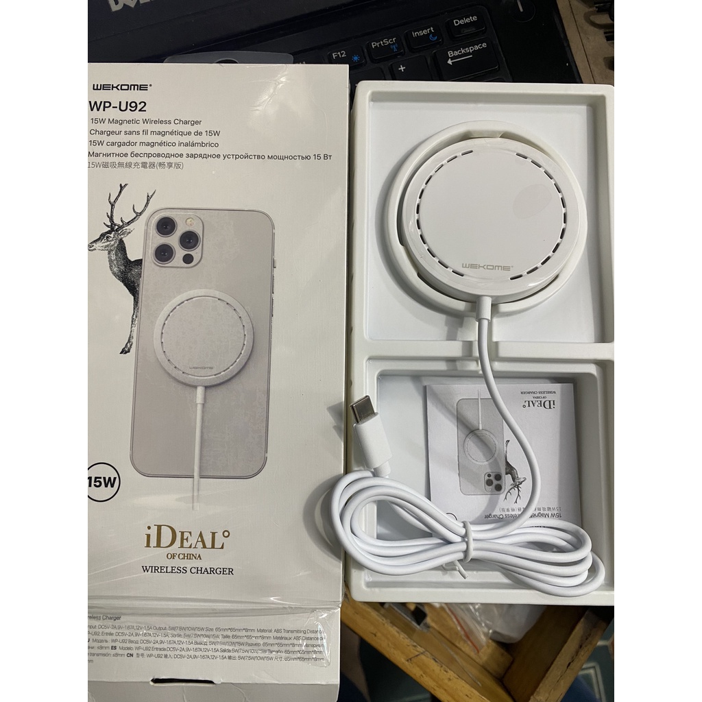 Dock đốc Đế Sạc Nam Châm Không Dây 15w WE.KOME Cho iph SS ( 8 X XS 11 12 13 pro max