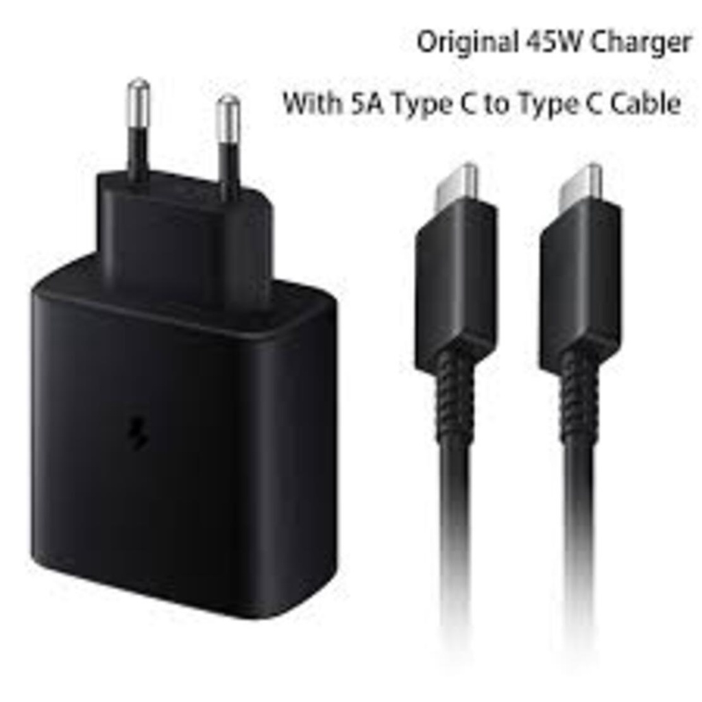 Bộ sạc siêu nhanh 45W chính hãng Samsung cho Note10 plus/S20 Ultra/Tab S7 Cáp Type C to Type C 5A chính hãng - BNN 01