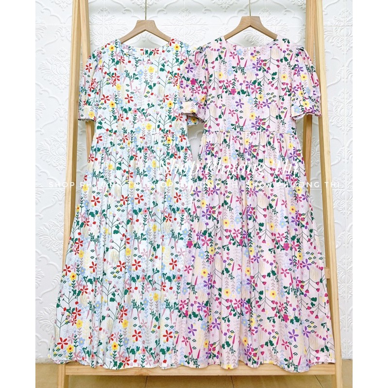 Đầm babydoll hoa lá ulzzang - Váy hoa nhí tháng 5 (hàng sẵn) | BigBuy360 - bigbuy360.vn