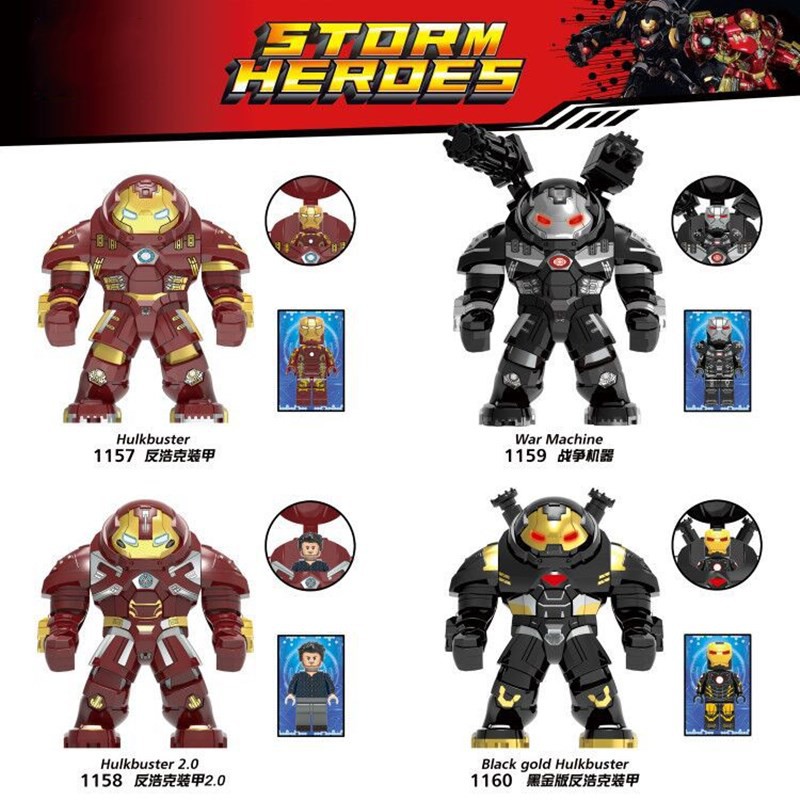 Áo Giáp Chống Hổ Cố 2 Trong 1 Avengers Anti-Hulk​​Mô Hình 2.0 War Machine Marvel Độc Đáo