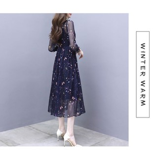Đầm voan nữ họa tiết hình hoa lá