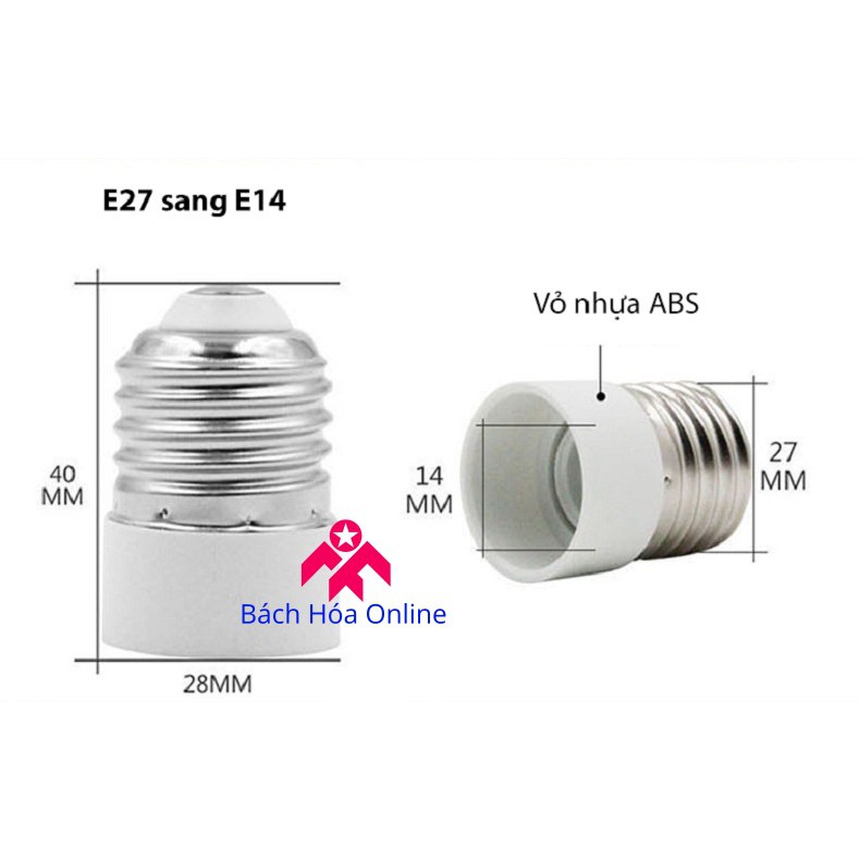 Đầu chuyển đổi đui xoáy E14-E27 hoặc E27-E14