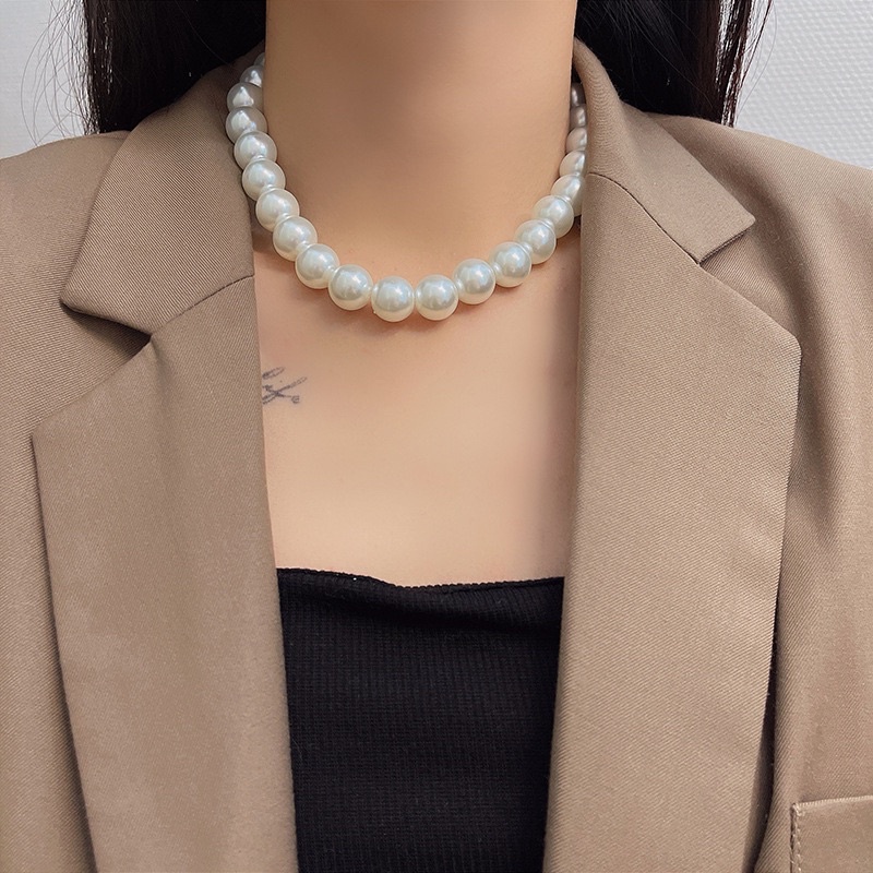 Vòng cổ choker hạt thanh lịch đủ size mac TR-81