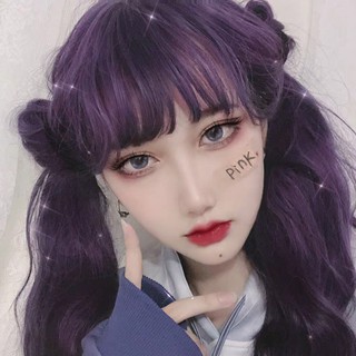Tóc Giả Xoăn dài Màu Tím