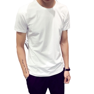 【EI KA 】 M-XXL Summer T-shirt Slim fit Pure Color Youth T-shirt for men