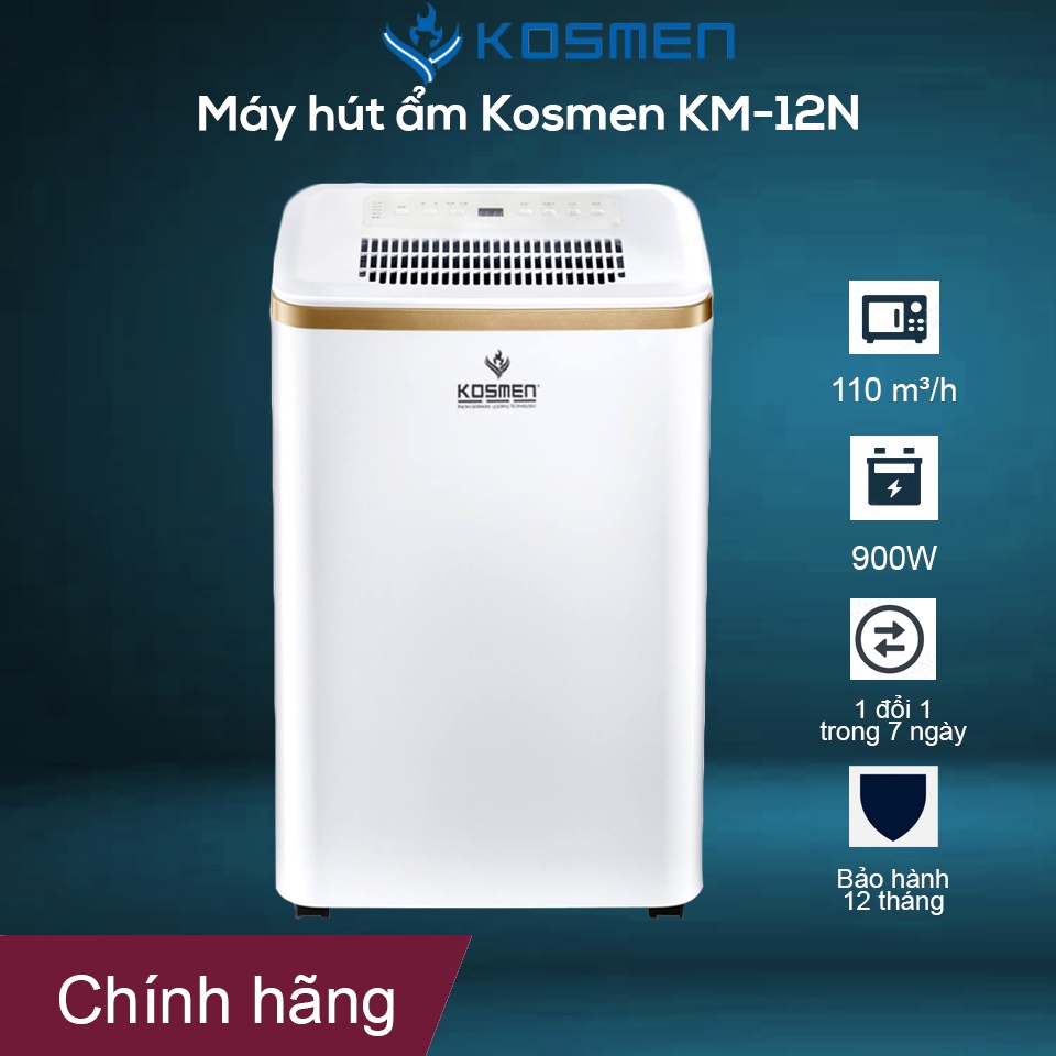 Máy hút ẩm không khí mini, Máy lọc không khídân dụng Kosmen KM-12N – Thương hiệu Đức - Bảo hành 24 tháng