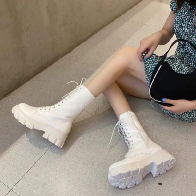 Boot nữ cổ cao da dày có khóa kéo đế cao 5.5 cm | BigBuy360 - bigbuy360.vn