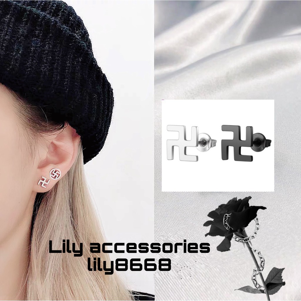 Symbol Earring khuyên tai titan hình biểu tượng không gỉ không đen không dị ứng nam nữ