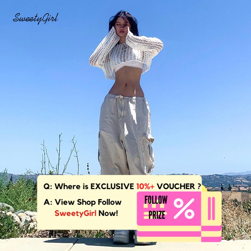 Quần ống rộng Lưng Thấp Màu Trắng Trơn Thời Trang 2022 Dành Cho Nữ