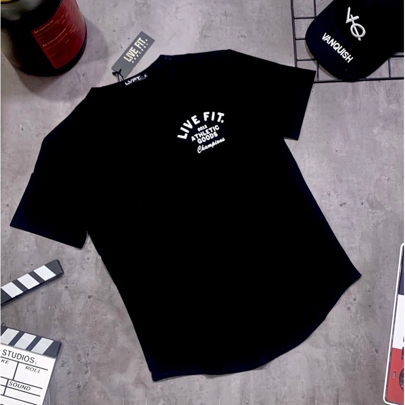 [giảm sốc]áo gym nam LIVEFIT cotton 100% form body cực chất.
