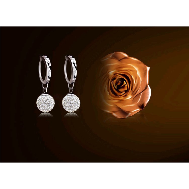 Đôi Khuyên Tai Mạ Bạc Đính Đá Thời Trang Cho Nữ