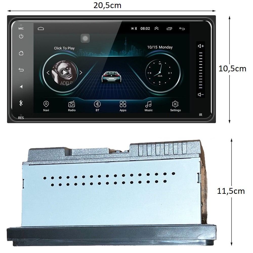 Màn Hình Android 10.1 Cảm Ứng 7 Inch Bluetooth GPS Wifi Dành Cho Xe Toyota