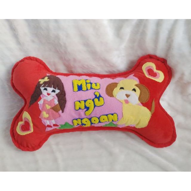 Gối ôm handmade bé gái và cún con