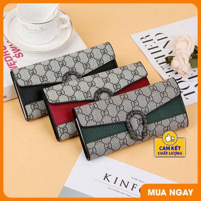 [ Xả hàng ] Ví cầm tay nữ thời trang dáng dài nắp khoá đầu rồng xinh xắn dễ thương ST902