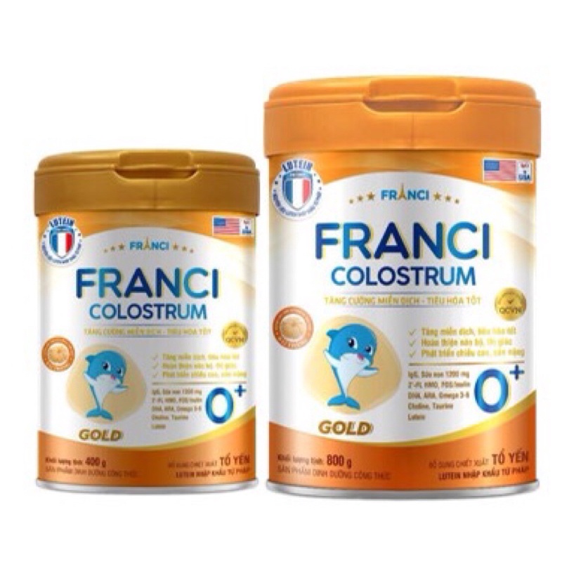 Tặng 1 lốc yến 15% - Sữa bột Franci Colostrum gold số 0+, 1+ 800g