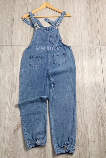 Quần yếm jean dài Nữ ống rộng ulzzang phối túi nắp cực xinh phong cách Hàn Quốc YN01 | BigBuy360 - bigbuy360.vn
