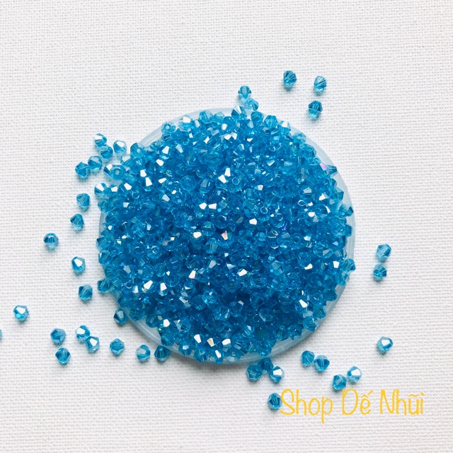 10gr (~150 hạt) Pha Lê Hình Thoi 4mm - tông Xanh + Đen [P3]