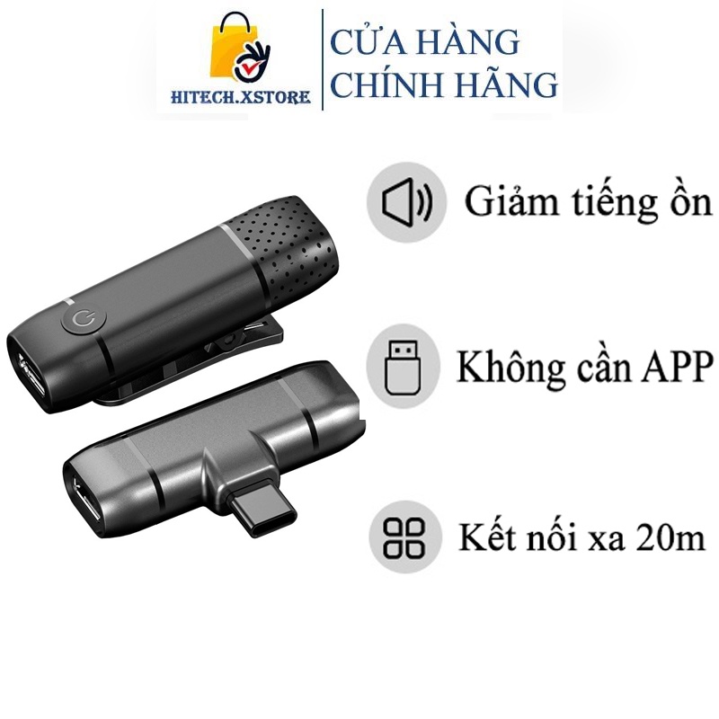 Micro Không Dây Cài Áo Thu Âm Cho Điện Thoại Mic Thu âm Livestream KhôNg Dây Mini Cho Iphone Ipad Android