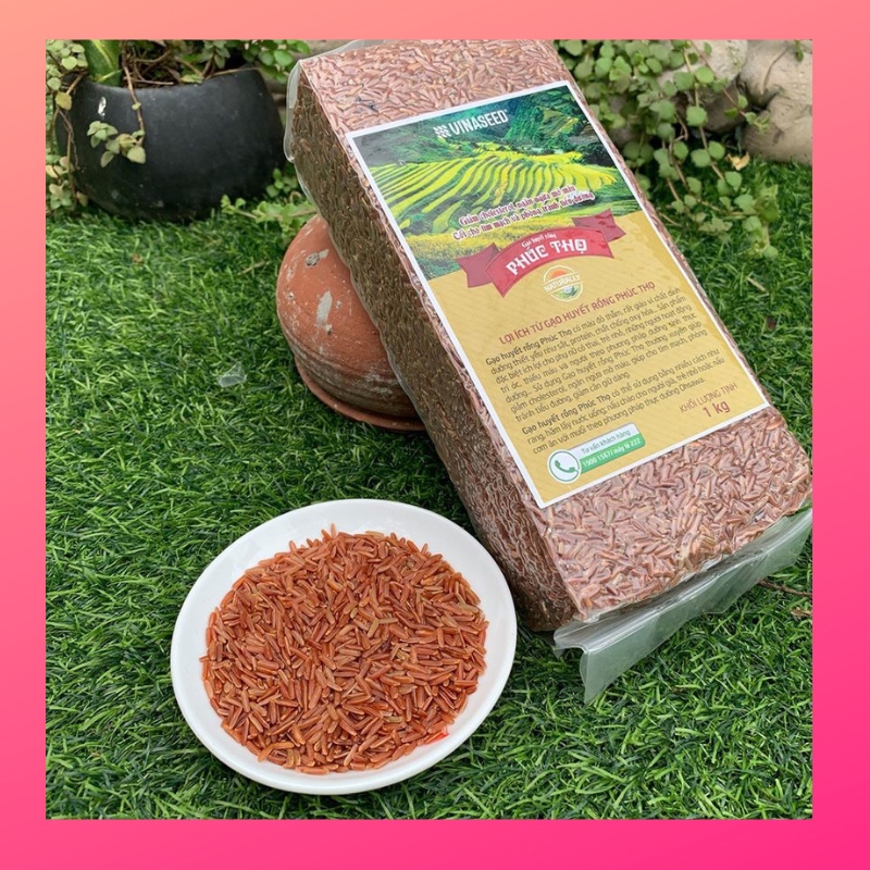 Gạo lứt đỏ huyết rồng Phúc Thọ hộp 1kg