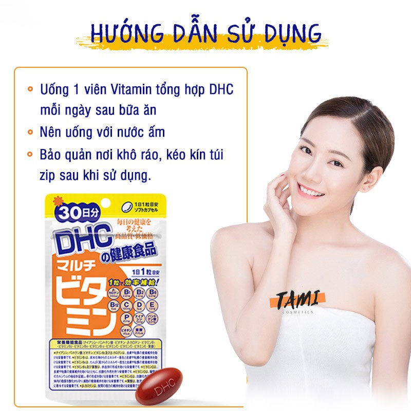 Viên uống Vitamin tổng hợp DHC Nhật Bản bổ sung 12 loại vitamin thiết yếu thực phẩm chức năng gói 90 ngày TM-DHC-MUL90