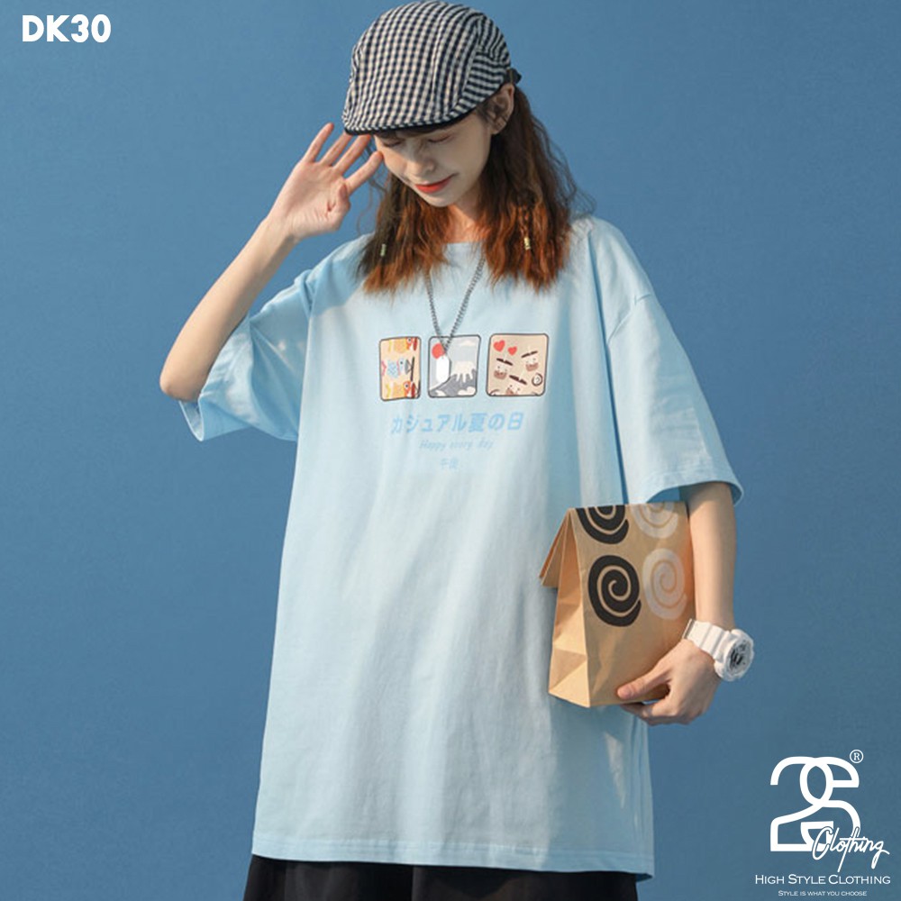 Áo Phông Tay Lỡ Form Rộng Nam Nữ Unisex 2S Clothing, Áo Thun Unisex Trơn Tay Lỡ Freesize Màu Xanh In DK30 | BigBuy360 - bigbuy360.vn