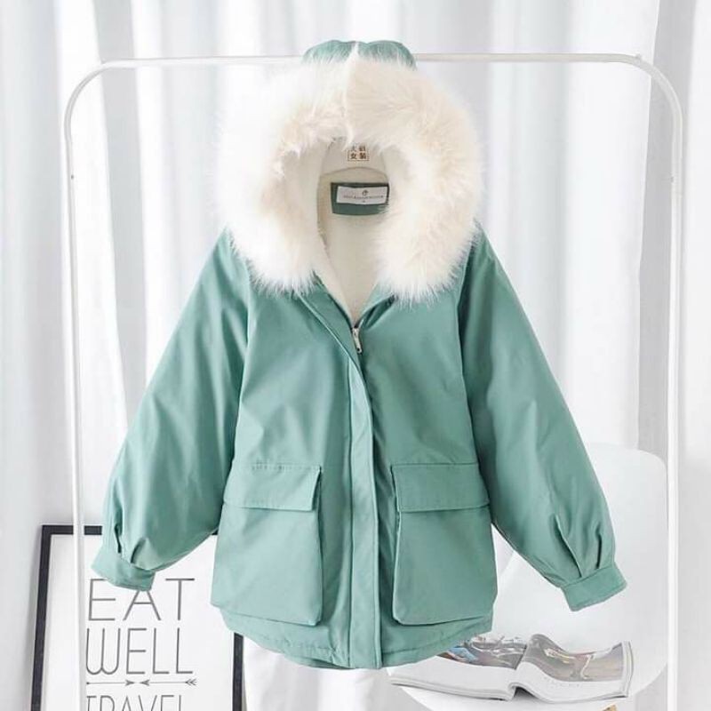 Áo phao kaki lót lông