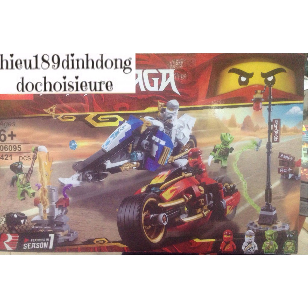 Lắp ráp xếp hình Lego Ninjago Movie 70667 Bela 11161 Lepin 06095: Xe Của Kai và Zane