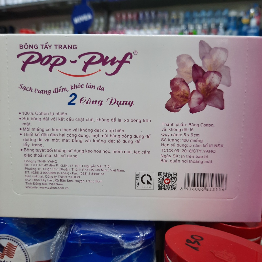 Bông Tẩy Trang Pop Puf Classic 100 Miếng