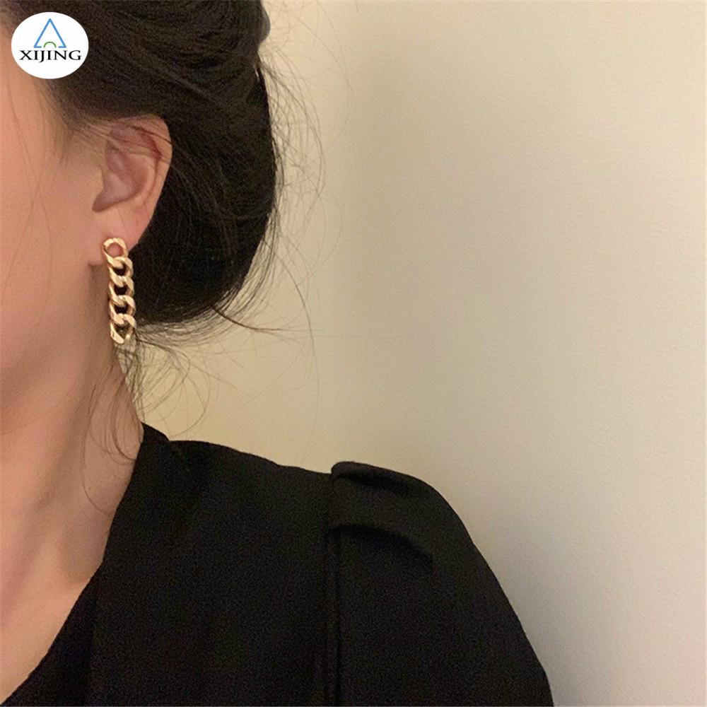 Khuyên tai mạ bạc 925 kiểu dây xích xinh xắn cho nữ