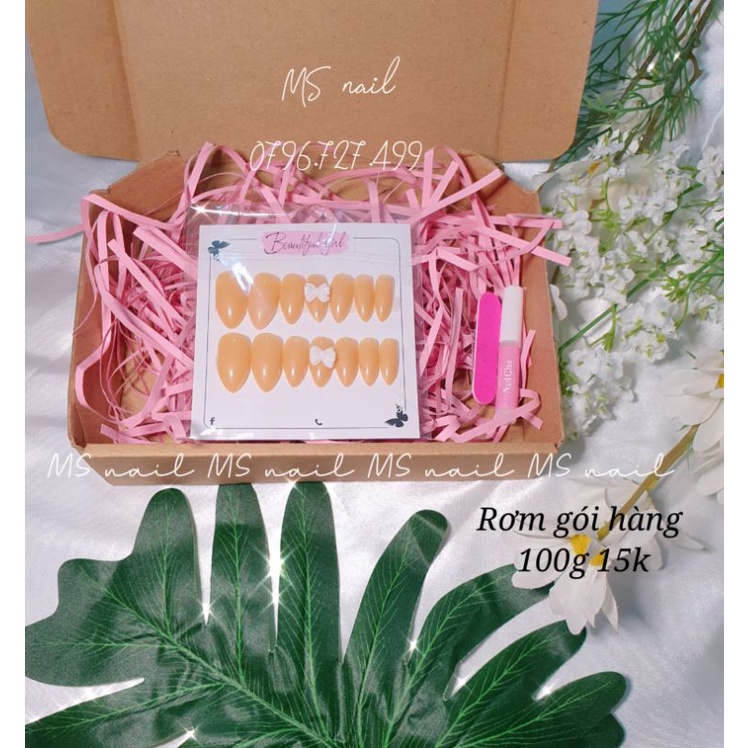 Hộp gói hàng, hộp gói móng úp, hộp gói nail box,  rơm gói hàng.