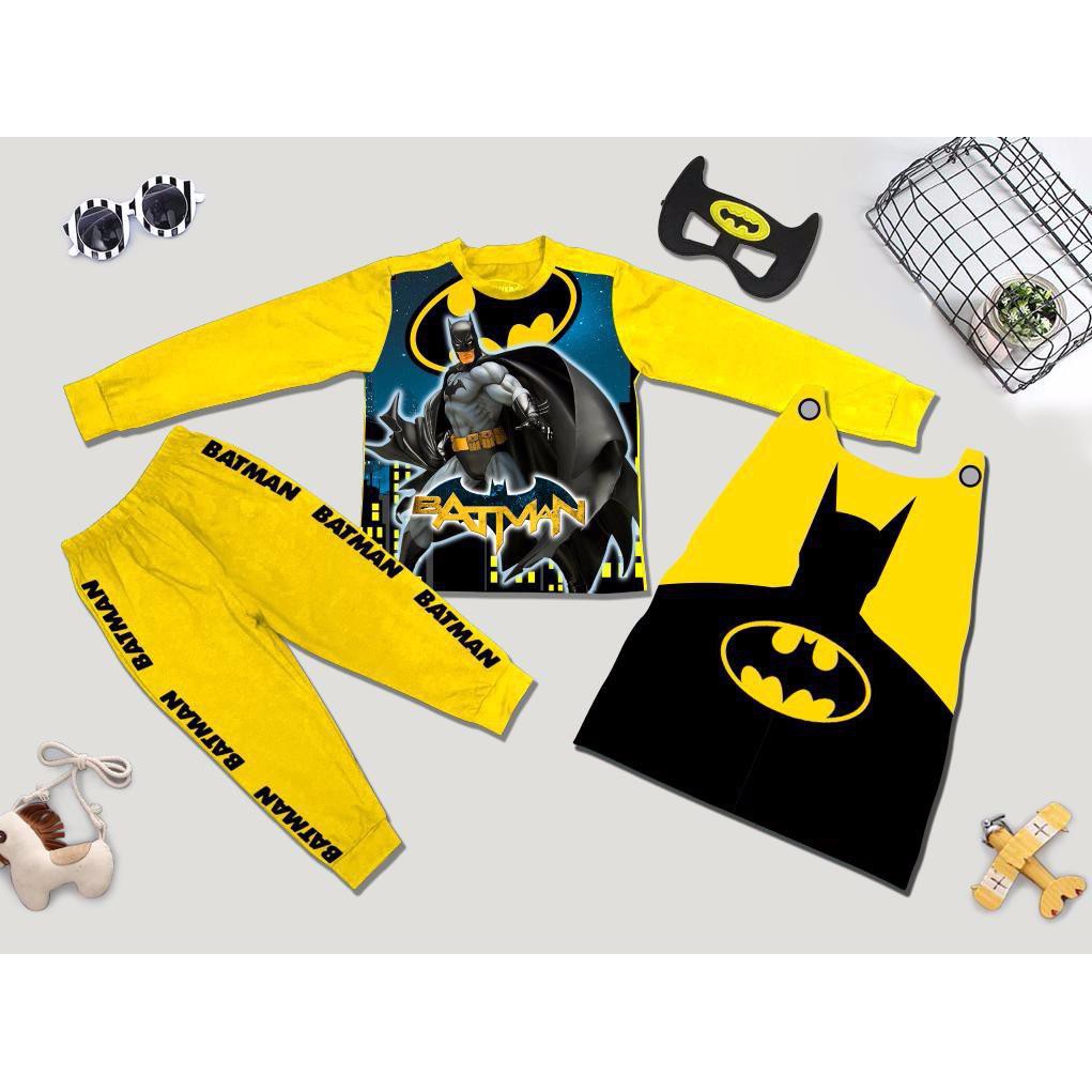 Bộ thun tay dài hóa trang batman có khăn choàng và mặt nạ