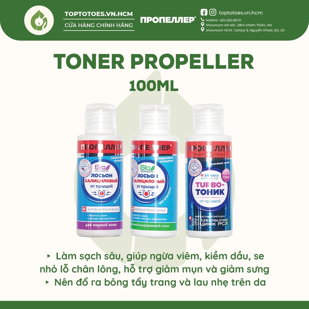 Lotion/ Toner Propeller giảm viêm, mụn, tiêu mủ, giảm dầu nhờn