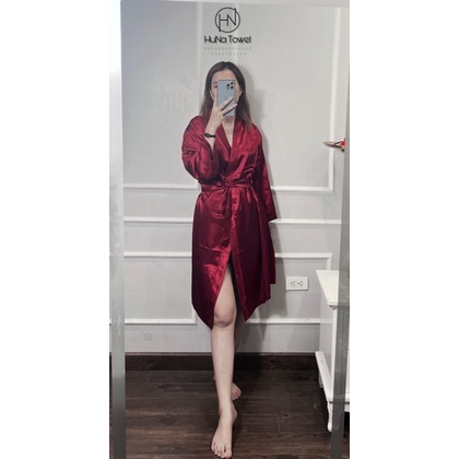 ÁO CHOÀNG PHI LỤA MỀM MÁT CAO CẤP CHO SPA, MAKEUP THÊU LOGO THEO YÊU CẦU