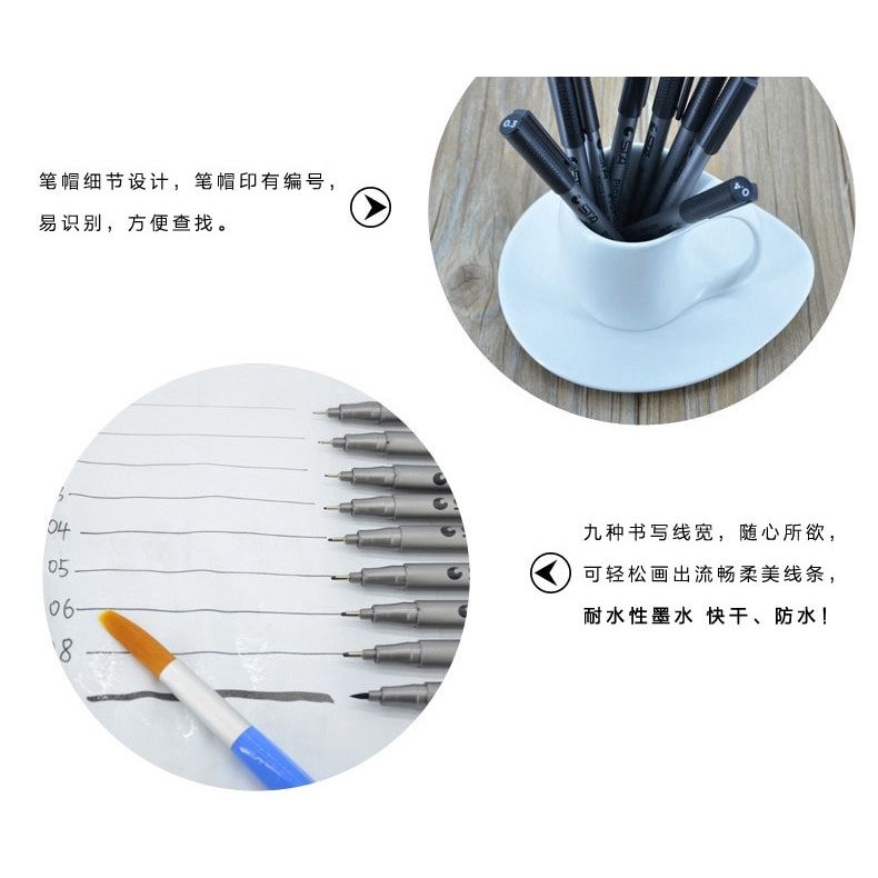 Bút vẽ phác họa ngòi 0.5-1mm chống nước cho kiến trúc sư chuyên dụng