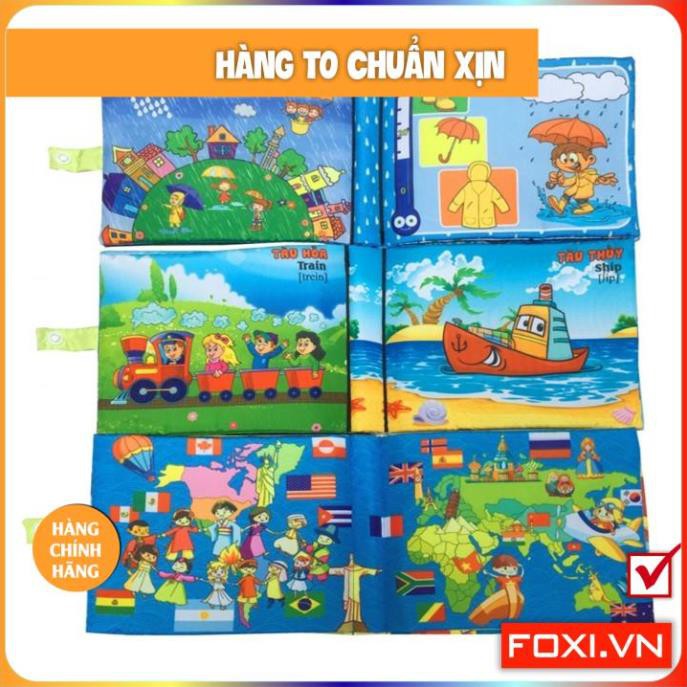 ComBo 3 Sách Vải Giáo dục mầm non-Chủ đề Giao thông-Thời tiết-Vòng quanh thế giới-nên mua